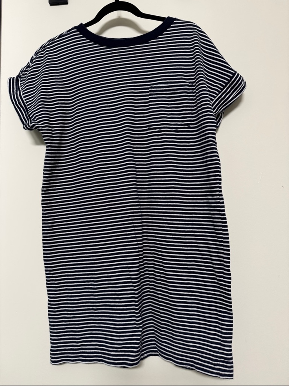 Navy & White Striped T-Shirt Dress